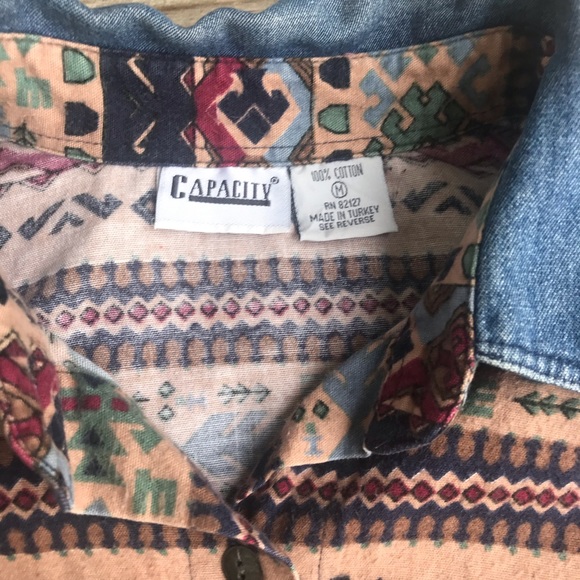 Cotton Aztec Print Button Up Jacket - Picture 5 of 8